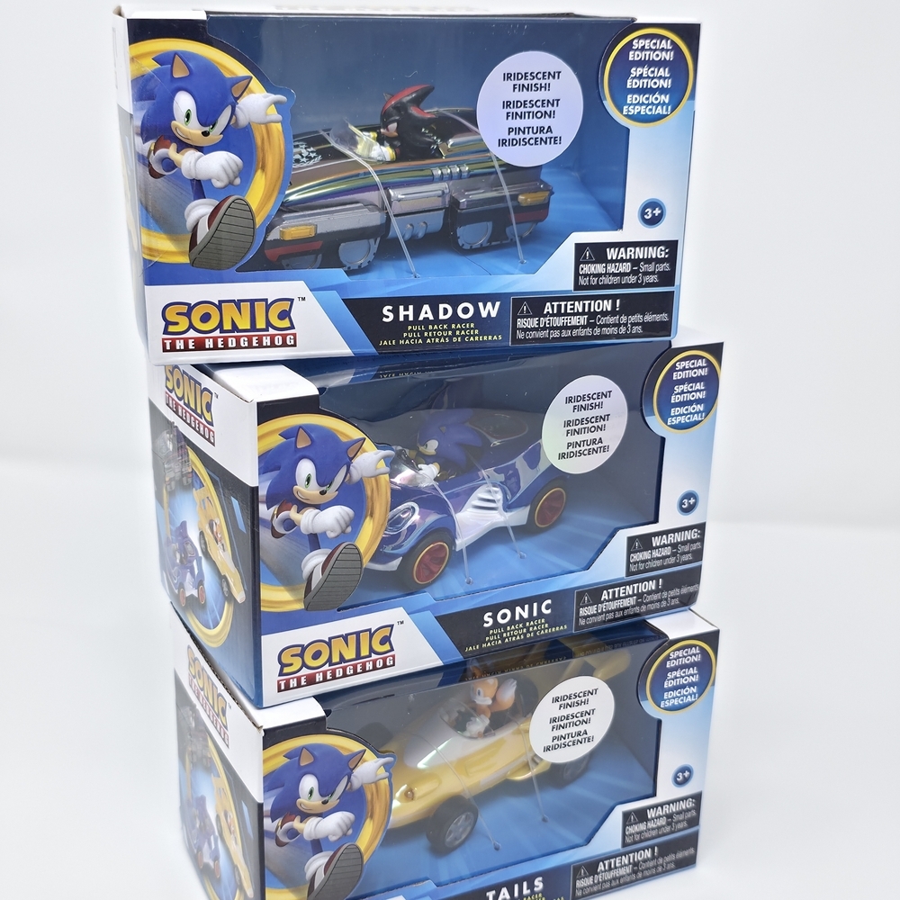 Sonic the Hedgehog NKOK Pull Back Racers Set of 3 - Special Edition Iridescent